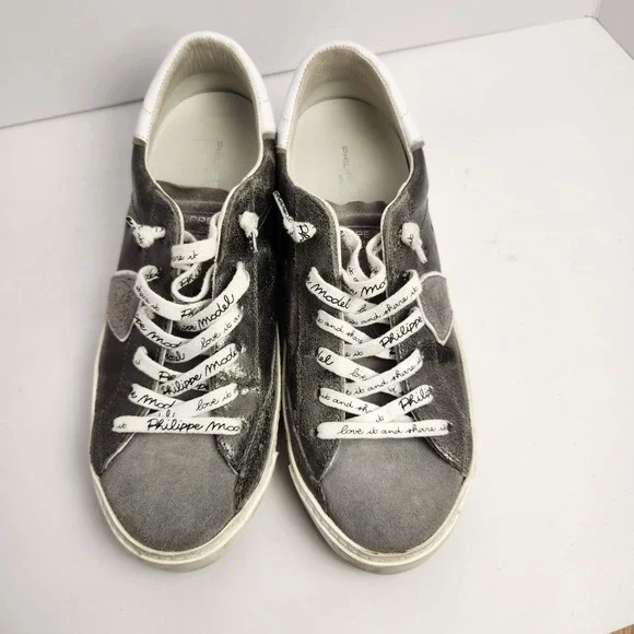 Philippe Model PM/78 EDT Women's Gray/White Low Top Sneakers Size 38 (7.5-8) - Picture 6 of 8